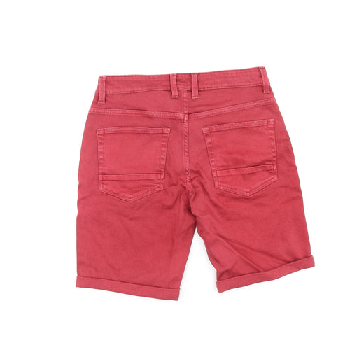 Us Group Mens Red Polyester Bermuda Shorts Size 32 in L8 in Regular Zip