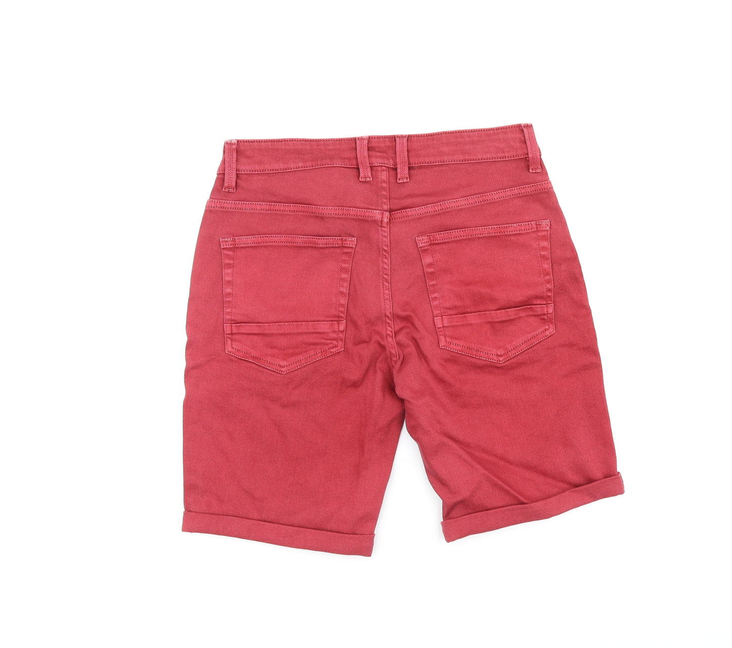 Us Group Mens Red Polyester Bermuda Shorts Size 32 in L8 in Regular Zip
