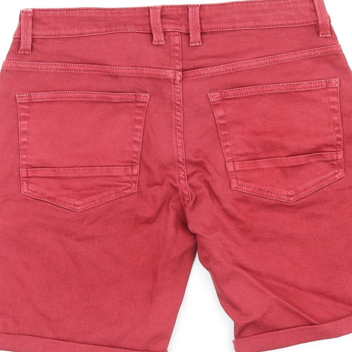 Us Group Mens Red Polyester Bermuda Shorts Size 32 in L8 in Regular Zip