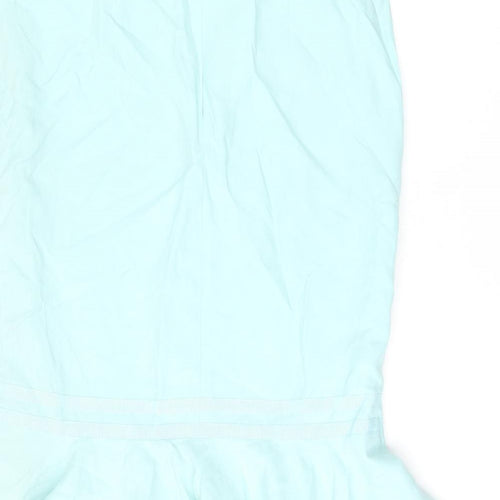 Minuet Womens Blue Silk Trumpet Skirt Size 12 Zip