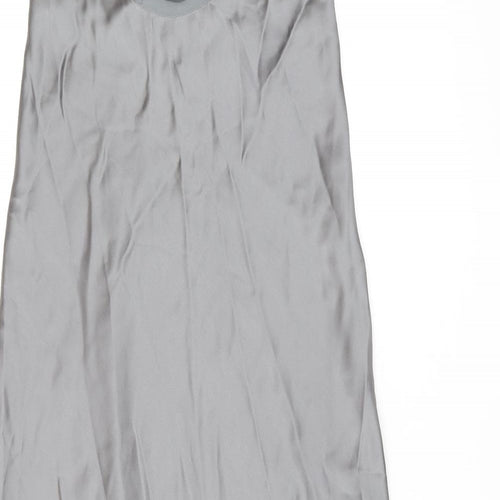 Zara Womens Grey Polyester Maxi Size XS Halter Zip