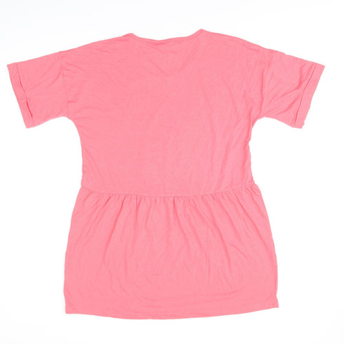 LTS Womens Pink Polyester Basic T-Shirt Size 12 Round Neck