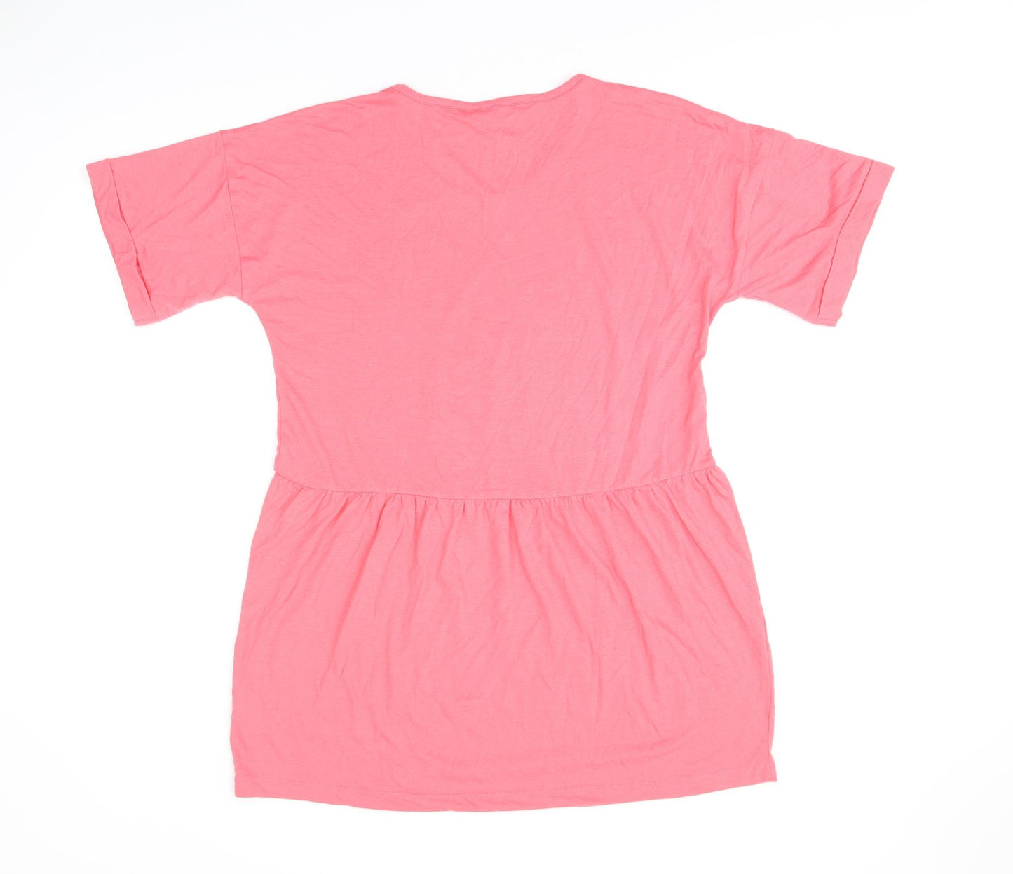 LTS Womens Pink Polyester Basic T-Shirt Size 12 Round Neck