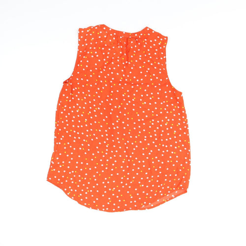 41Hawthorn Womens Red Polka Dot Polyester Basic T-Shirt Size S V-Neck