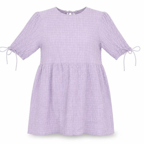 Lola May Womens Purple Viscose Skater Dress Size 8 Round Neck Tie