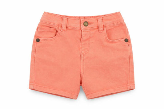 Front view of Marks & Spencer Baby Pink Striped Cotton Cropped Trousers, size 6-9, Months Button - Set