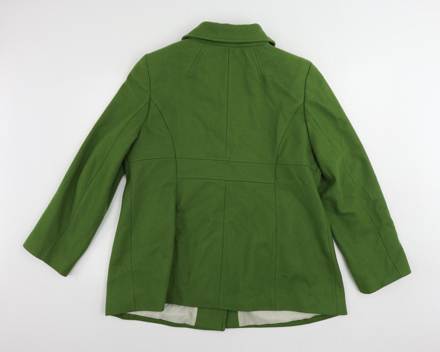 Wallis Womens Green Pea Coat Coat Size 18 Button