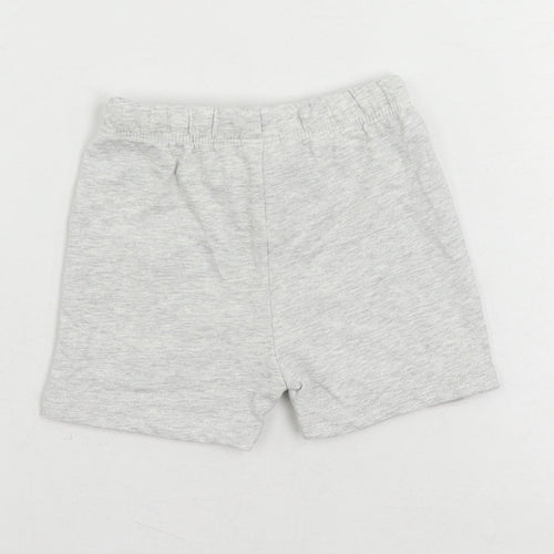 Marks and Spencer Baby Grey Cotton Cropped Trousers Size 6-9 Months Drawstring