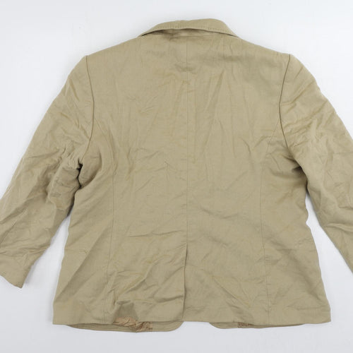 Jaeger Womens Beige Jacket Blazer Size 18 Button