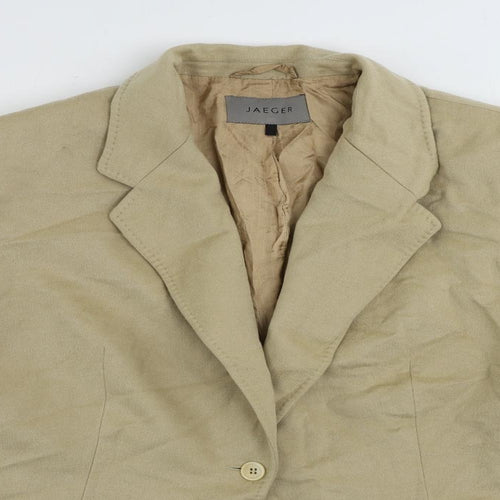 Jaeger Womens Beige Jacket Blazer Size 18 Button