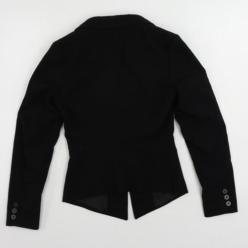 H&M Womens Black Jacket Blazer Size 4 Button