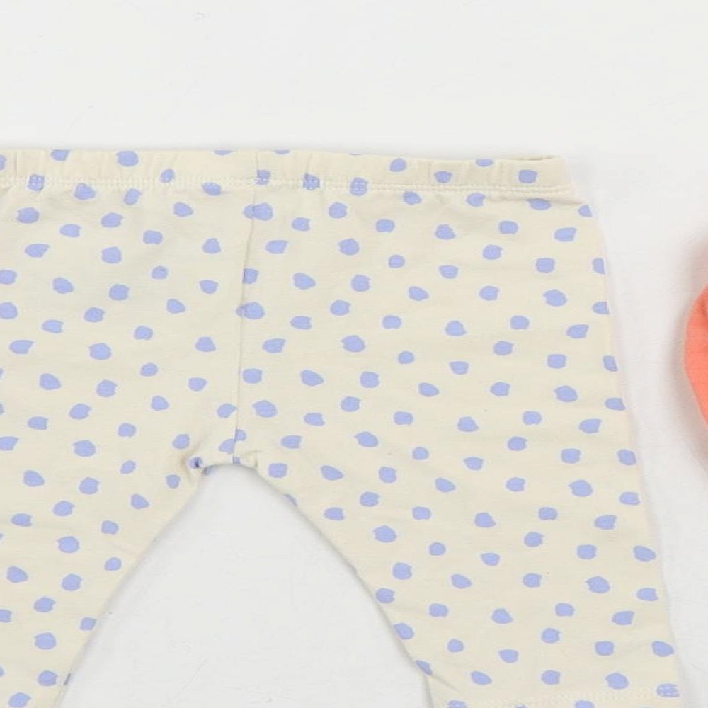 Marks and Spencer Baby Pink Cotton Jogger Trousers Size 0-3 Months - Set
