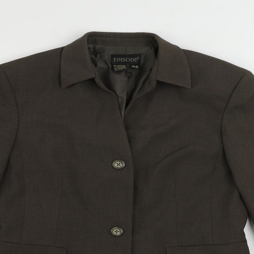 Episode Womens Brown Jacket Blazer Size 8 Button