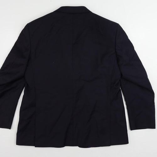 Marks and Spencer Mens Blue Striped Wool Jacket Suit Jacket Size 44 Regular