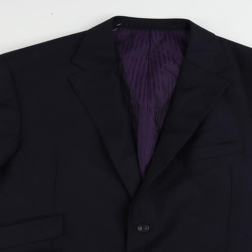 Marks and Spencer Mens Blue Striped Wool Jacket Suit Jacket Size 44 Regular