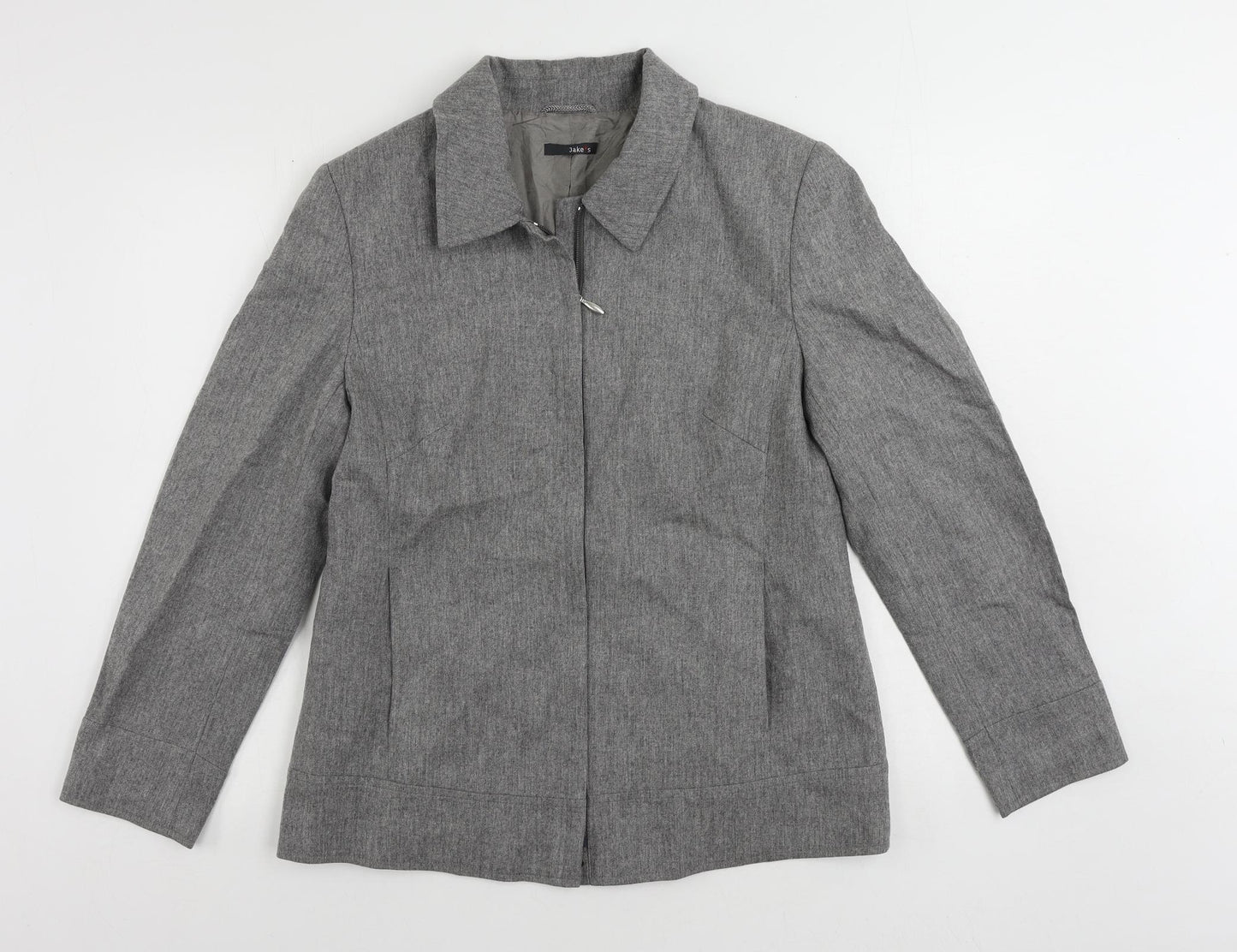 Jake's Womens Grey Jacket Size 14 Zip