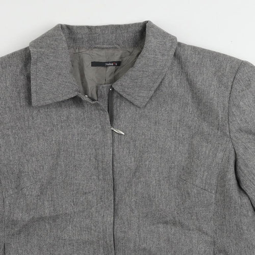 Jake's Womens Grey Jacket Size 14 Zip