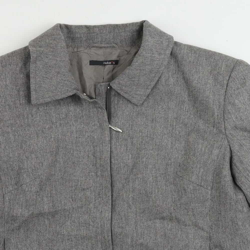 Jake's Womens Grey Jacket Size 14 Zip