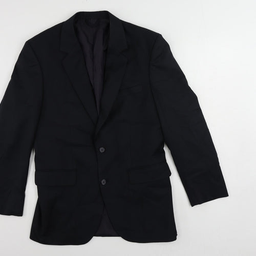 Tony Silom Mens Blue Polyester Jacket Suit Jacket Size 40 Regular