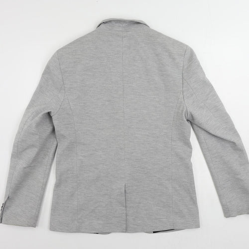 Zara Mens Grey Polyester Jacket Blazer Size 40 Regular