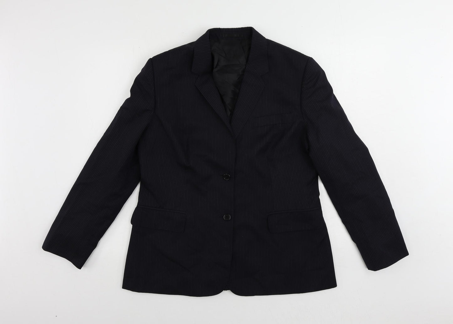 Margaret Howell Womens Blue Striped Jacket Blazer Size 14 Button