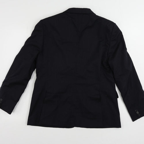 Margaret Howell Womens Blue Striped Jacket Blazer Size 14 Button