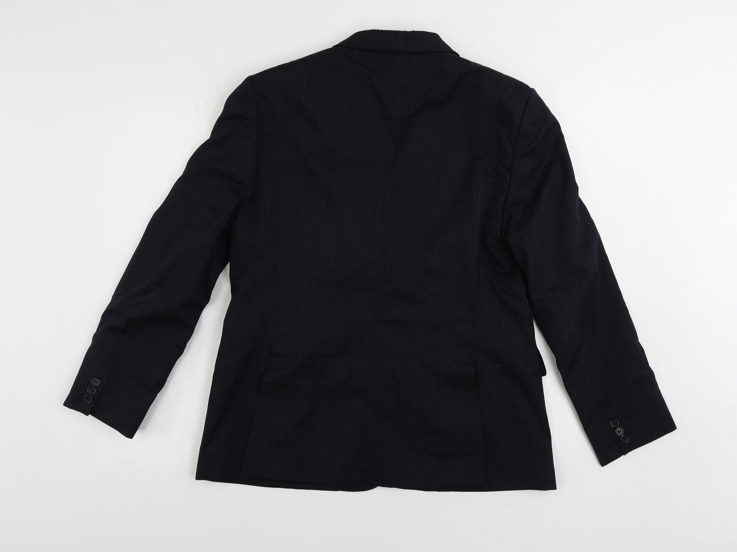 Margaret Howell Womens Blue Striped Jacket Blazer Size 14 Button