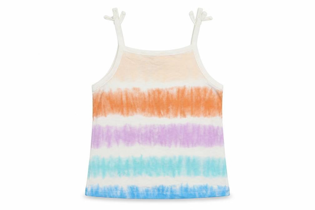 Marks and Spencer Girls Multicoloured Striped Cotton Camisole Tank Size 3-4 Years Square Neck Pullover