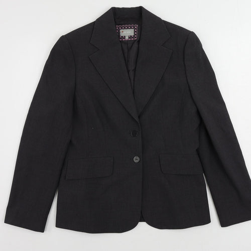 Per Una Womens Grey Jacket Blazer Size 12 Button