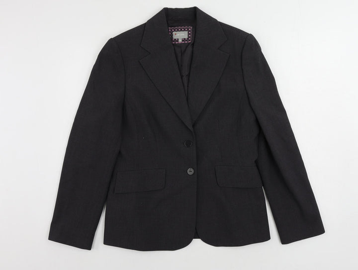 Per Una Womens Grey Jacket Blazer Size 12 Button