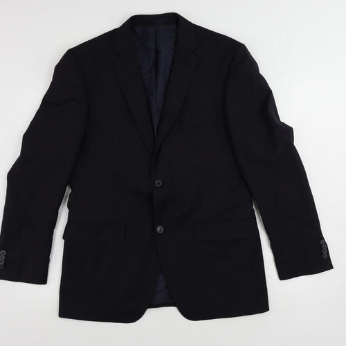 ROY ROBSON Mens Blue Wool Jacket Suit Jacket Size 38 Regular