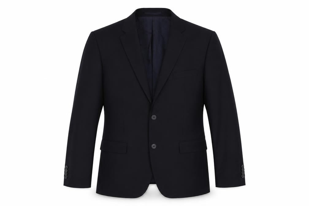Front view of ROY ROBSON men’s blue wool jacket suit jacket, size 38, regular