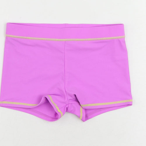 Marks and Spencer Girls Purple Polyamide Compression Shorts Size 13-14 Years Regular - Elastic Waist