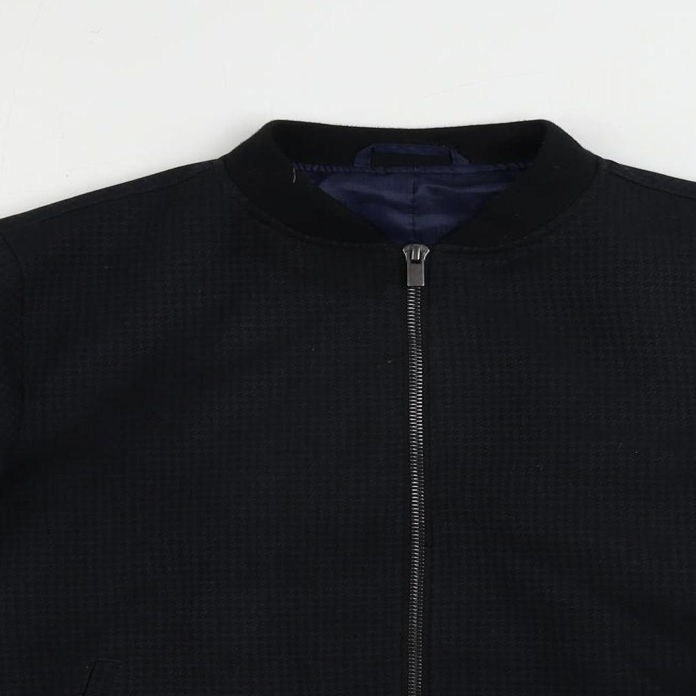 NEXT Boys Blue Geometric Bomber Jacket Jacket Size 10 Years Zip