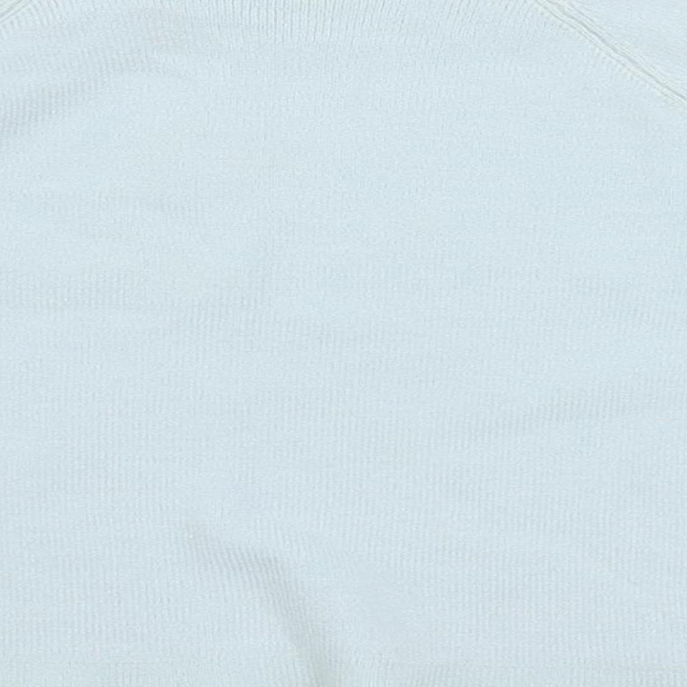 Marks and Spencer Baby Blue Viscose Pullover Jumper Size 9-12 Months Button - Embroidered