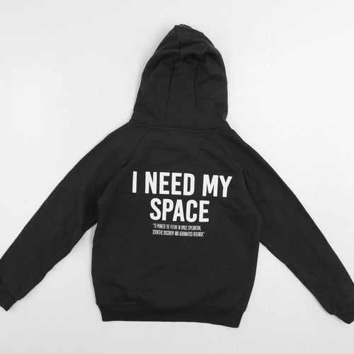 Marks and Spencer Girls Grey Cotton Pullover Hoodie Size 10-11 Years Pullover - NASA