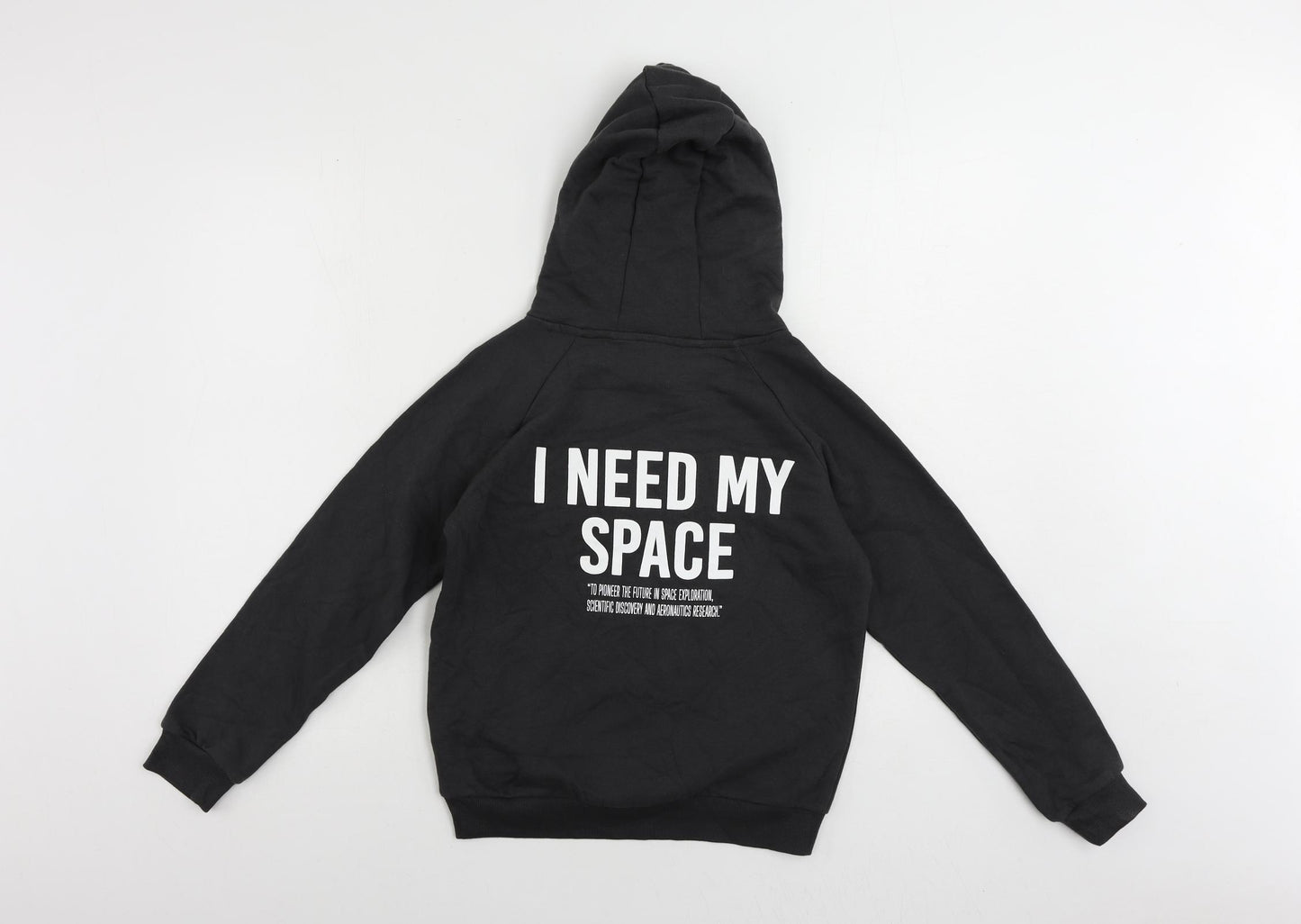 Marks and Spencer Girls Grey Cotton Pullover Hoodie Size 10-11 Years Pullover - NASA