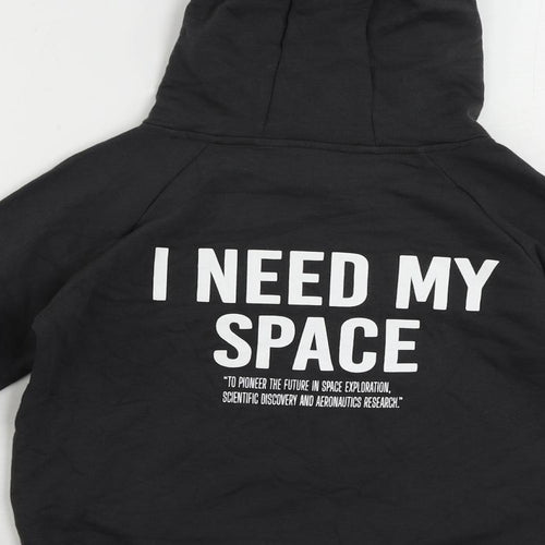 Marks and Spencer Girls Grey Cotton Pullover Hoodie Size 10-11 Years Pullover - NASA