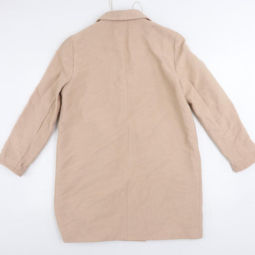 Zara Womens Pink Overcoat Coat Size L Button