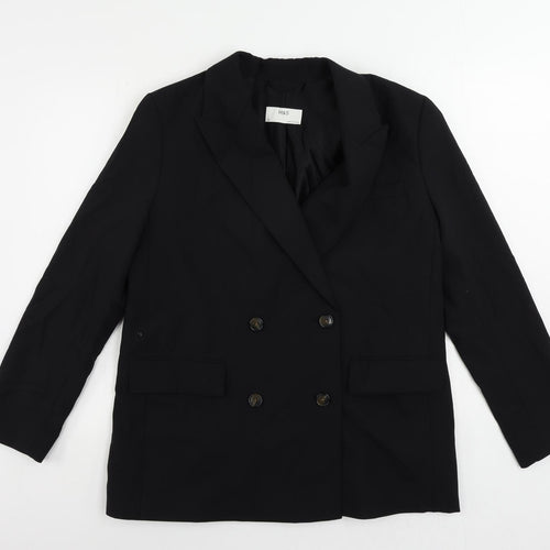Marks and Spencer Womens Black Jacket Blazer Size 12 Button