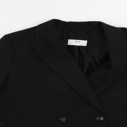 Marks and Spencer Womens Black Jacket Blazer Size 12 Button