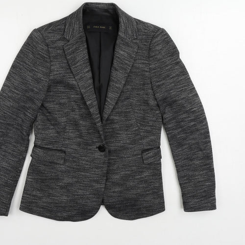 Zara Womens Grey Jacket Blazer Size M Button