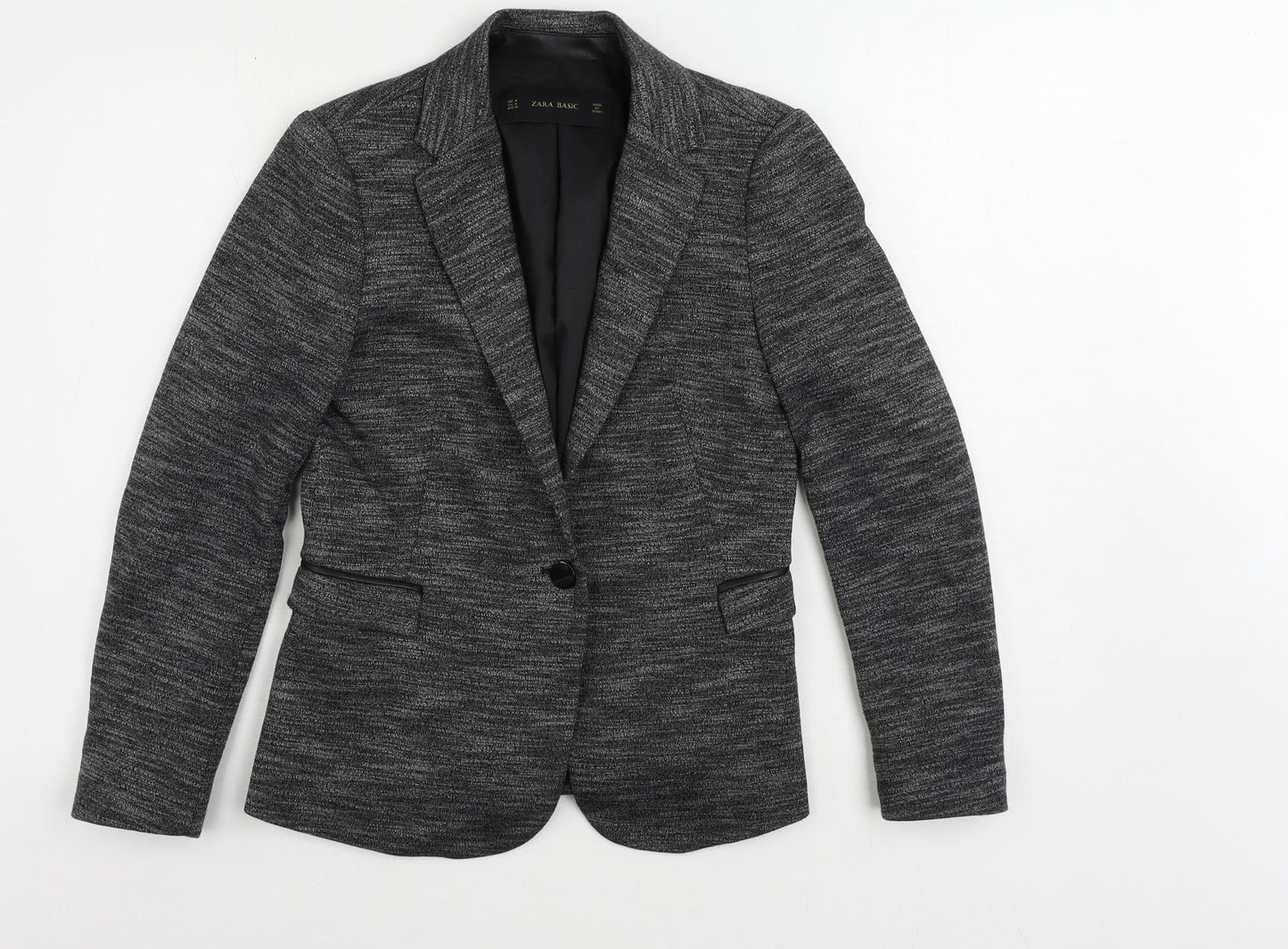 Zara Womens Grey Jacket Blazer Size M Button
