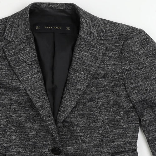 Zara Womens Grey Jacket Blazer Size M Button