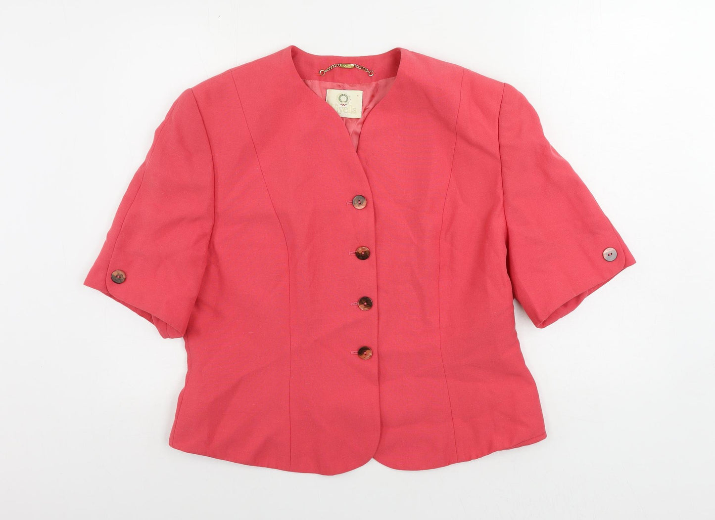 Viyella Womens Pink Jacket Blazer Size 16 Button