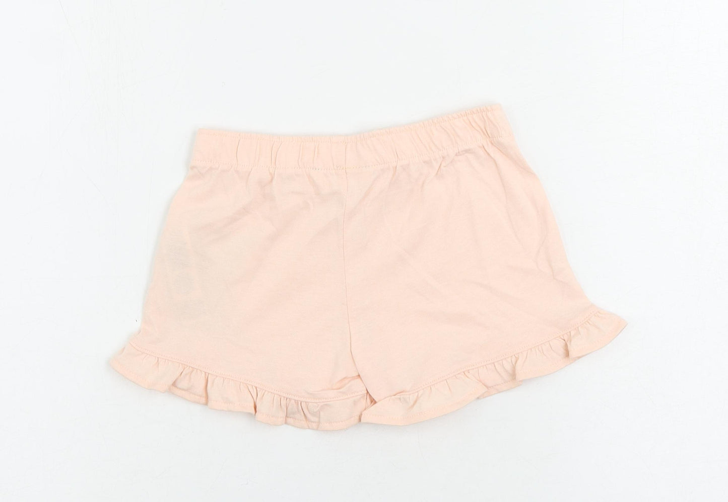 Marks and Spencer Girls Pink Solid Cotton Top Sleep Shorts Size 5-6 Years - Frozen
