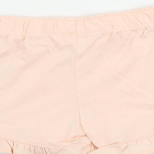 Marks and Spencer Girls Pink Solid Cotton Top Sleep Shorts Size 5-6 Years - Frozen