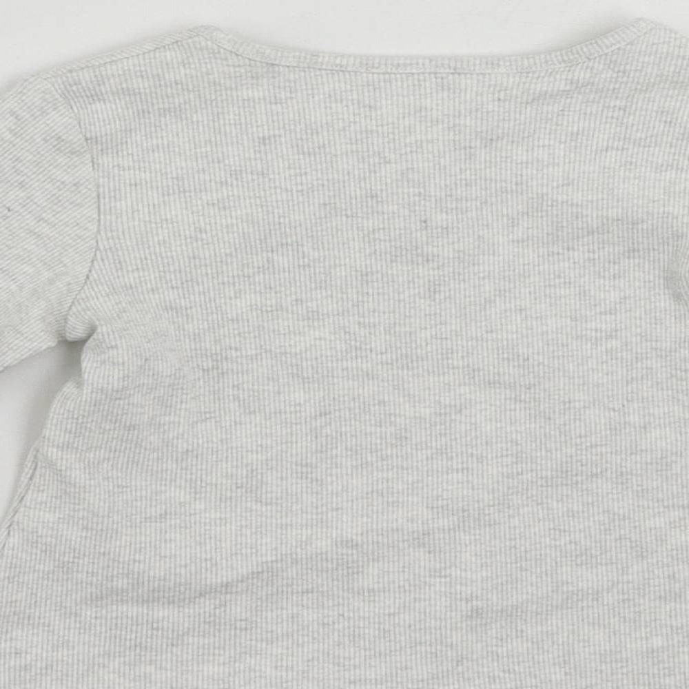 Marks and Spencer Baby Grey Cotton Pullover T-Shirt Size 9-12 Months Crew Neck Pullover