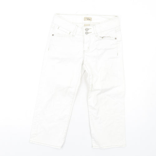 Gap Womens White Cotton Skimmer Shorts Size 25 in L20 in Regular Zip