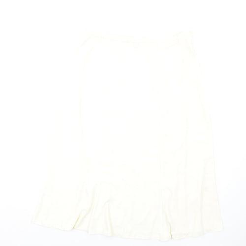 Travel Light Womens Ivory Polyester A-Line Skirt Size XL Zip